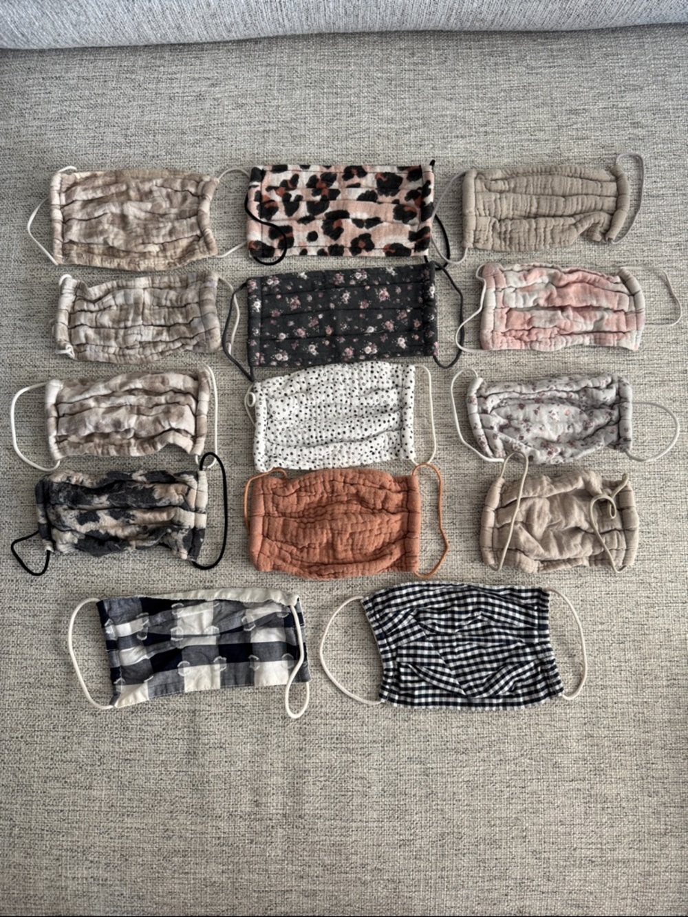 🤍 Kitsch Reusable Face Masks Bundle – Neutral Floral & Leopard Prints